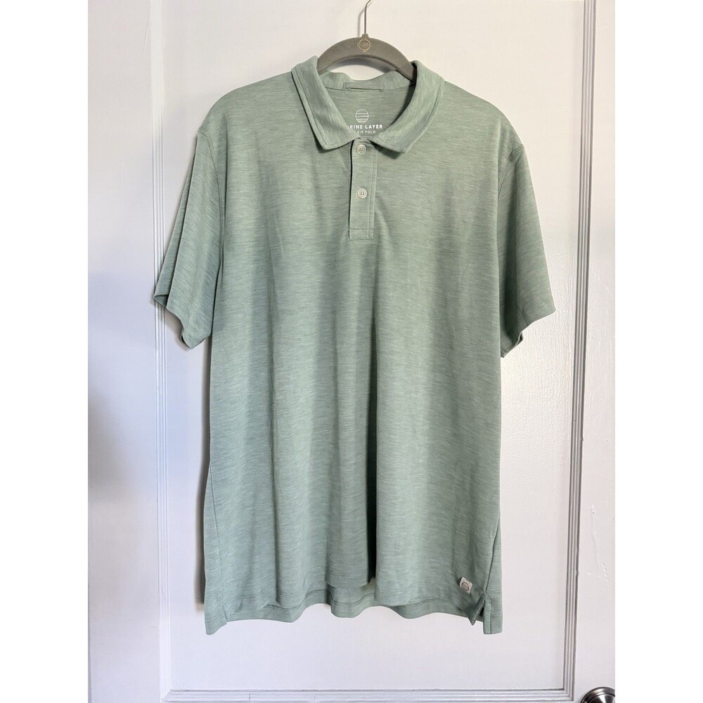 Marine Layer The Air Polo Men's 2XL Sage Green Stretch Golf Shirt 17353